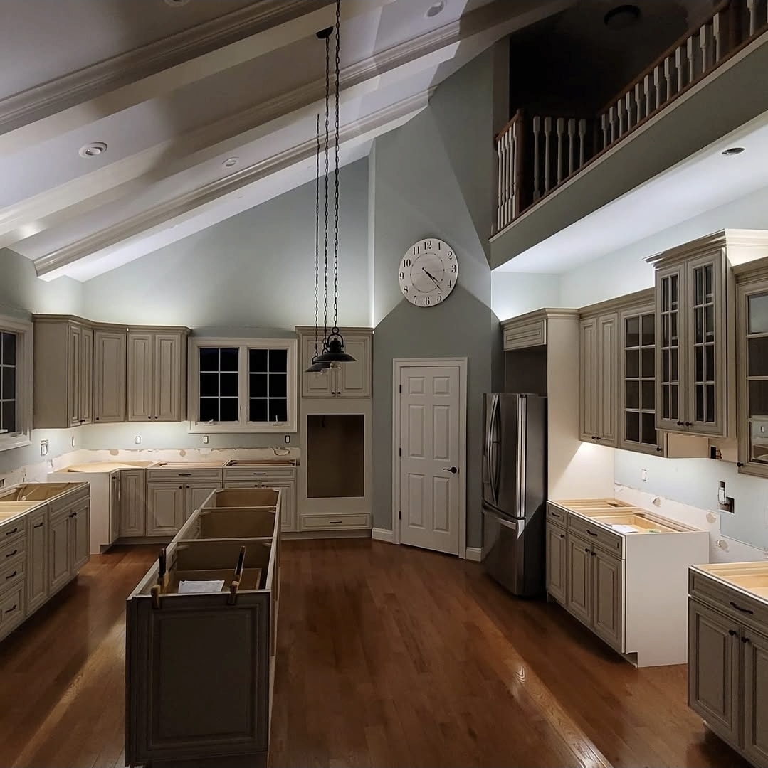 Finished kitchen remodel with layered lighting and complete residential electrical work